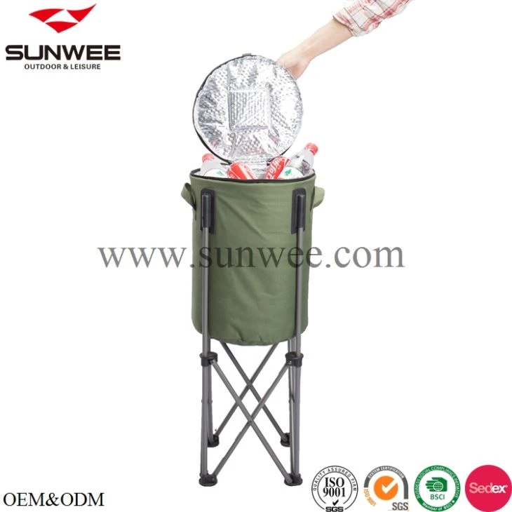 Folding cooler tub with stand
